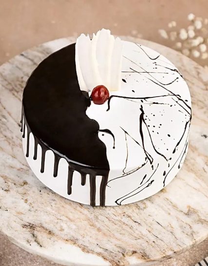 cream drop black forest cake